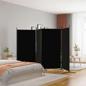 4-Panel Room Divider Black 136.2"x70.9" Fabric