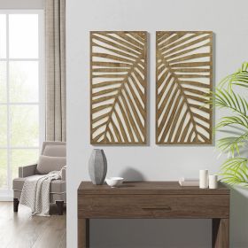 Madison Park Birch Palms Two-tone 2-piece Wood Panel Wall Decor Set