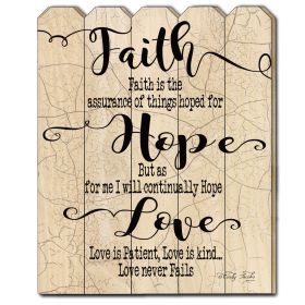 "Faith Hope Love" Rustic Wood Wall Art by Cindy Jacobs