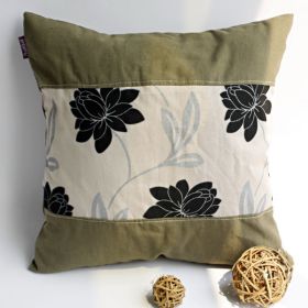 Onitiva Realm of Flowers Linen Patchwork Pillow Cushion