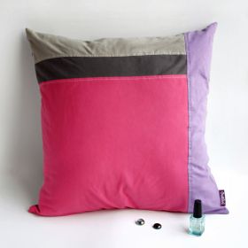 Onitiva [PINK LADY] Knitted Fabric Patchwork Pillow Cushion