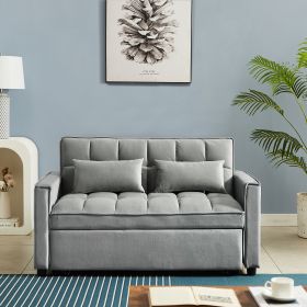 Modern Velvet Convertible Loveseat Sleeper Sofa Couch with Adjustable Backrest