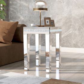 On-Trend Fashionable Modern Glass Mirrored Side Table