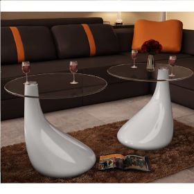 Water-Drop Shaped Small-Scale Coffee Tables/Side Tables (Set of 2)