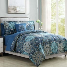 8-Piece Printed Reversible All-Season Complete Bed Set