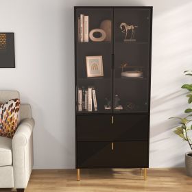 Elegant 74-Inch Display Wine Cabinet