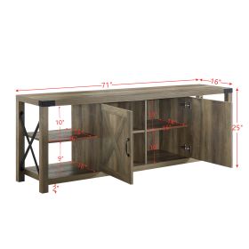 Rustic Oak TV Stand with Ample Storage