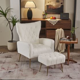 Modern Accent Chair with Ottoman