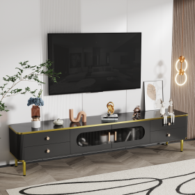 Modern Wave Groove TV Stand Cabinet