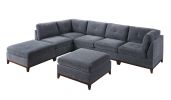 Ash Grey Chenille Fabric Modular Sectional 7PC Set