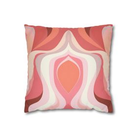 Decorative Throw Pillow Covers - Boho Pink And White Contemporary Art Lined Pattern