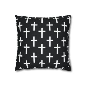 LuxeCross Black and White Decorative Pillow Covers