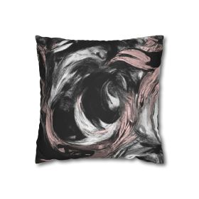 Black Pink White Abstract Pillow Covers