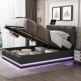 Tufted Upholstered Platform Bed with Hydraulic Storage System