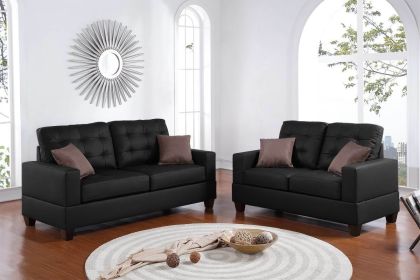 2-Piece Contemporary Faux Leather Sofa Set