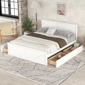 StoragePlus Queen Size Wooden Platform Bed