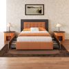 VibrantGlow Modern Contrast Queen Bed with Storage Drawers