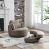 Oversized Swivel Chair with Moon Storage Ottoman