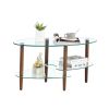 Transparent Oval Glass Coffee Table