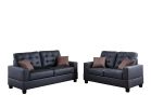 2-Piece Contemporary Faux Leather Sofa Set