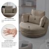 Oversized Swivel Chair with Moon Storage Ottoman