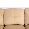 Flannel PVC Faux Leather 3-Piece Couch Living Room Sofa Set