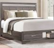 Luster Collection Queen Platform Bed with Footboard Drawers Upholstered Headboard