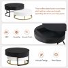 Modern Round Lift-top Nesting Coffee Tables with 2 Drawers