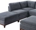 Ash Grey Chenille Fabric Modular Sectional 7PC Set