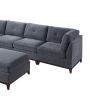 Ash Grey Chenille Fabric Modular Sectional 7PC Set