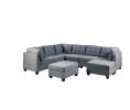 Gray Linen-Like Modular Sectional 9pc Set