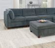 Luxury Grey Chenille Modular Sectional Sofa Set