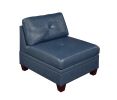 Royal Blue Luxe Leather Sectional Set