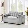 Modern Velvet Convertible Sleeper Sofa Bed