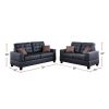 2-Piece Contemporary Faux Leather Sofa Set