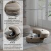 Oversized Swivel Chair with Moon Storage Ottoman