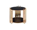 GeoSphere Contemporary Black Glass End Table