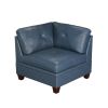 Royal Blue Luxe Leather Sectional Set