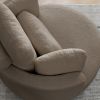 Oversized Swivel Chair with Moon Storage Ottoman