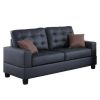 2-Piece Contemporary Faux Leather Sofa Set