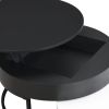 Modern Round Lift-top Nesting Coffee Tables with 2 Drawers