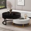 Modern Round Lift-top Nesting Coffee Tables with 2 Drawers