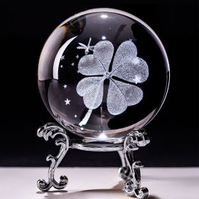 Ethereal Enchantment Crystal Ball Decoration (Color: Four-leaf Clover, size: Silver)