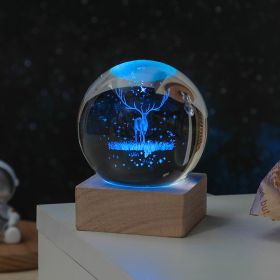 Cosmos Series Crystal Ball Night Light (Items: 8cm Accompanied By A Deer)