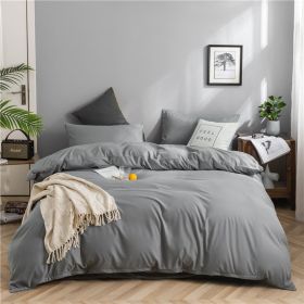 Simple Style Bedding 4 Piece Quilt Cover Set (Color: light grey, size: 200x230cm 4-piece)