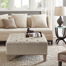 Tufted Square Cocktail Ottoman (Color: as Pic)