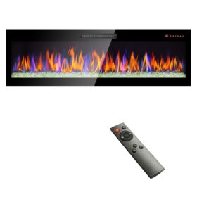 LuxeGlow Electric Fireplace (size: 60inch)