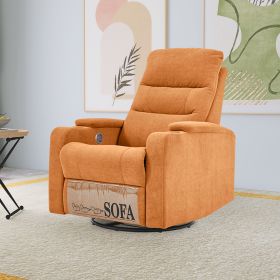 ComfortGlide Swivel Rocker Recliner Chair (Color: light orange)