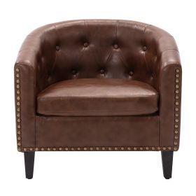 EleganceLuxe Living Room Side Chair (Color: Dark Brown)