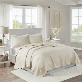 Madison Park Tuscany 3 Piece Reversible Scalloped Edge Quilt Set (Color: as Pic)